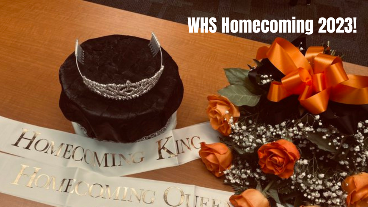 Homecoming King and Queen sash, tiara, and roses